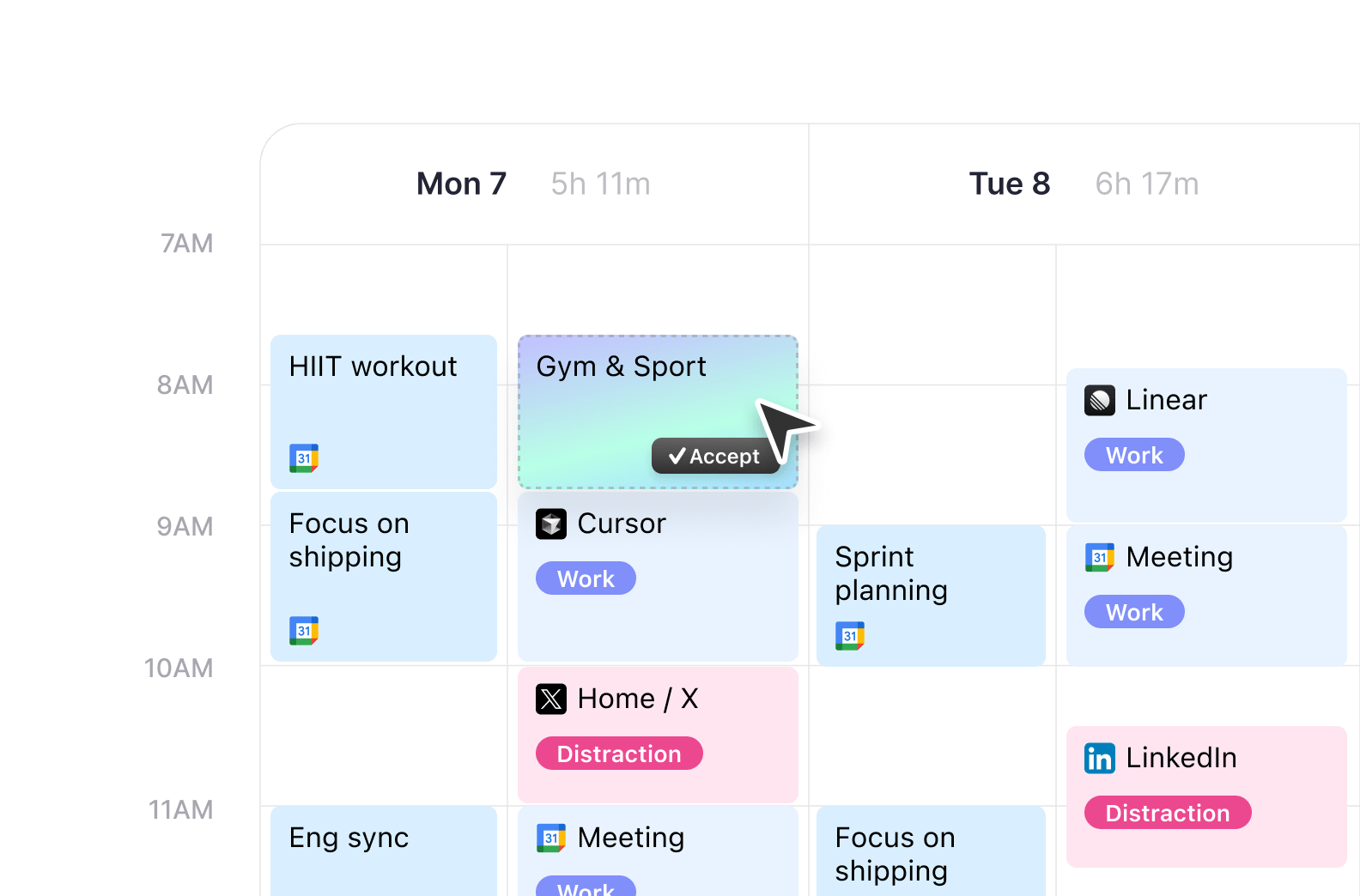 Calendar AI or manual tracking